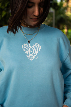 SUDADERA SKY BLUE - LOVE YOUR BODY