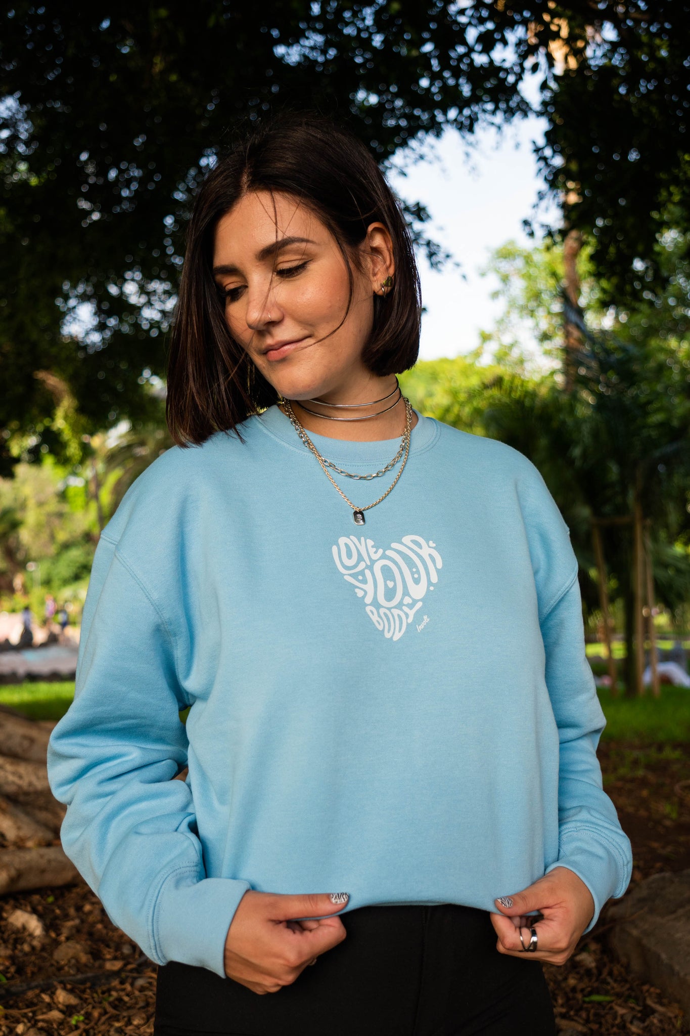 SUDADERA SKY BLUE - LOVE YOUR BODY